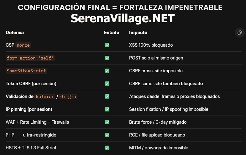 Security Analysis Server Result of the serenavillage.net website