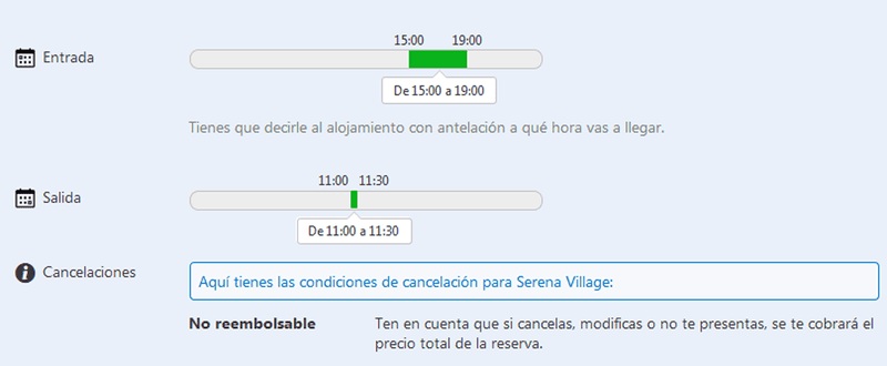 Horario Entrada y Salida Serena Village, Punta Cana 23000